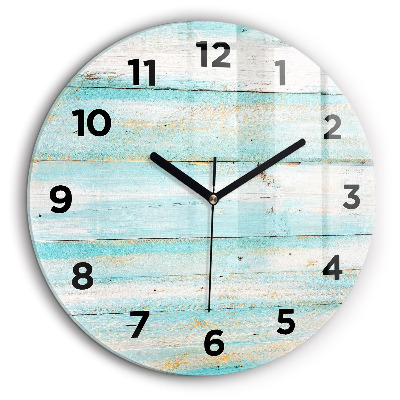 Planches bleues Horloge ronde en verre 60 cm