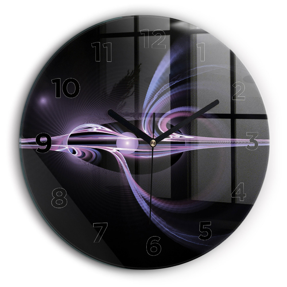 Abstraction violette Horloge ronde murale 60 cm