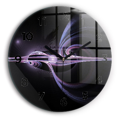 Abstraction violette Horloge ronde murale 60 cm