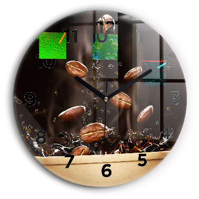 Café chaud Horloge ronde en verre 60 cm