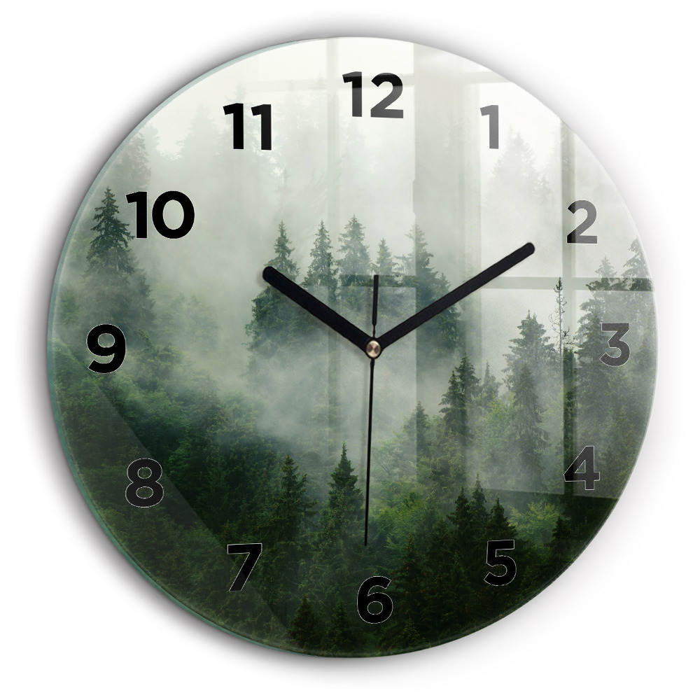 Forêt brumeuse Horloge ronde 60 cm