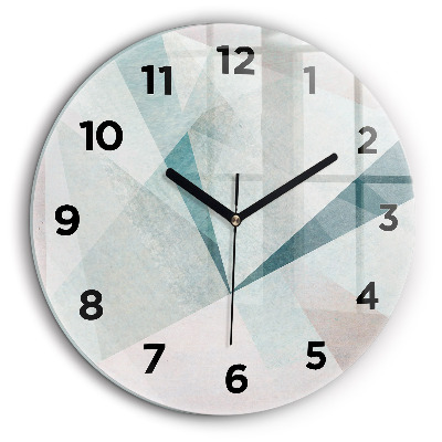Texture abstraite de triangles Horloge ronde en verre 60 cm