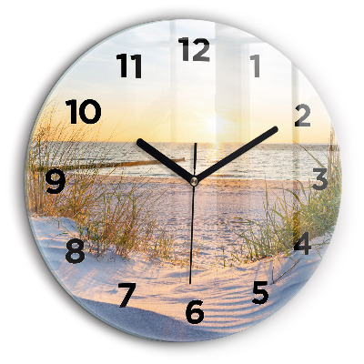 Coucher de soleil sur la mer Pendule murale ronde 60 cm