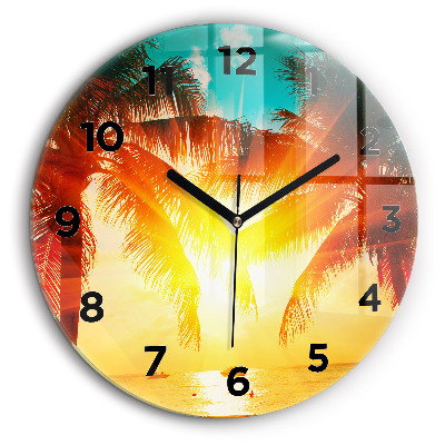 Détente en vacances Horloge ronde murale 60 cm