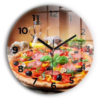 Cœur culinaire de l'Italie Horloge ronde murale 60 cm