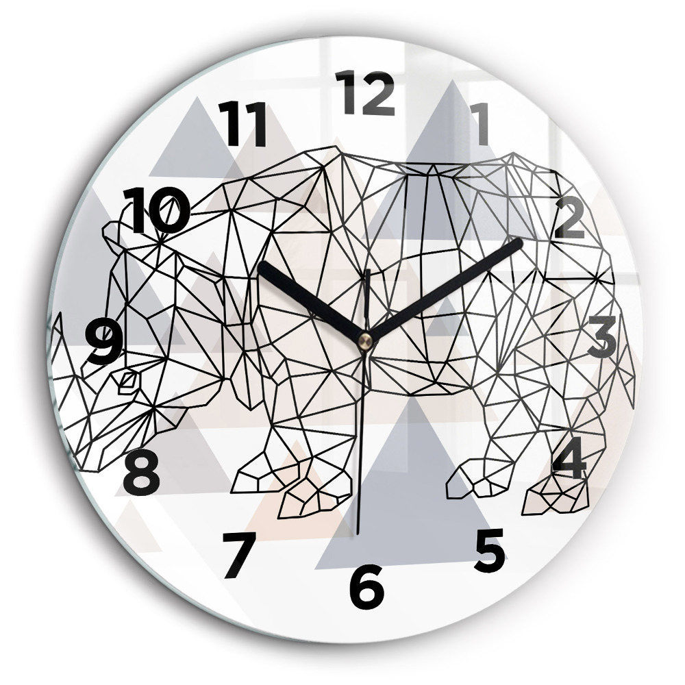 Motif géométrique Horloge ronde en verre 60 cm