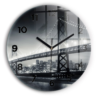 Pont de nuit à San Francisco Horloge ronde murale 60 cm