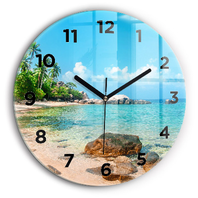 Belle plage en Thaïlande Horloge ronde murale 60 cm