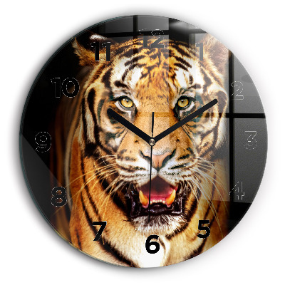 Tigre aux yeux sauvages Pendule murale ronde 60 cm