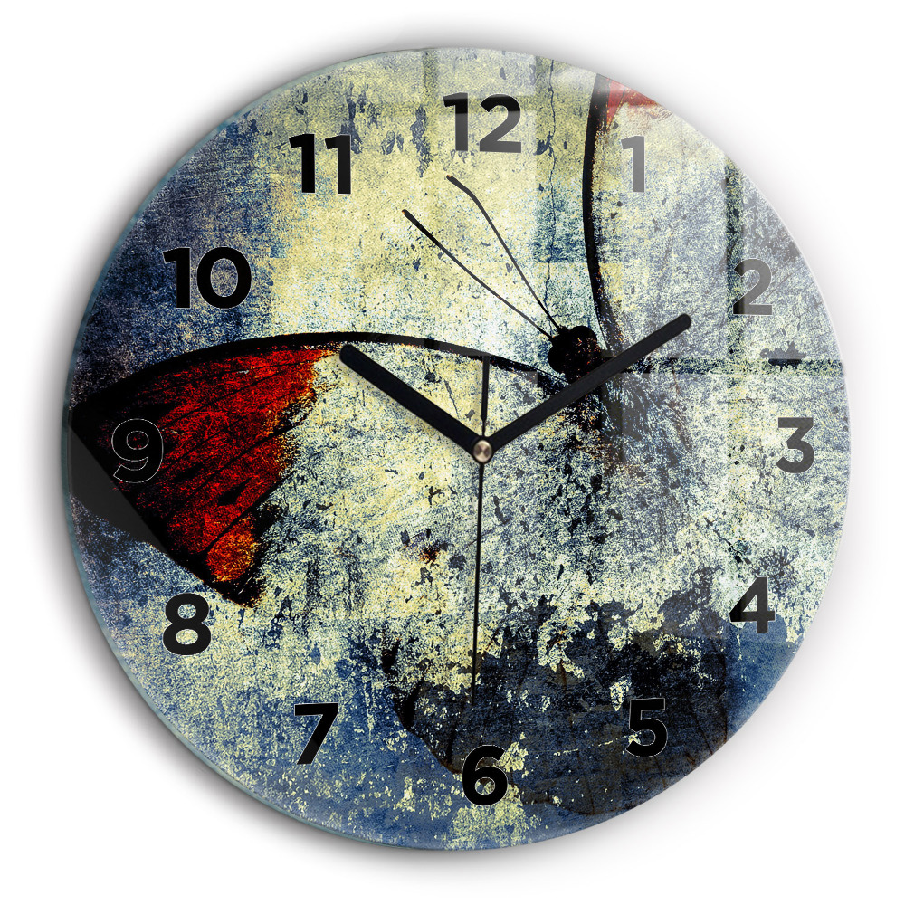 Papillon style vintage Pendule murale ronde 60 cm