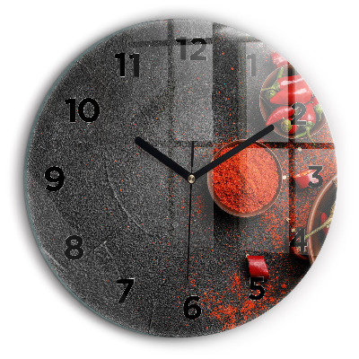 Poivrons rouges Horloge ronde 60 cm