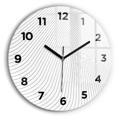 Lignes abstraites Horloge ronde en verre 60 cm