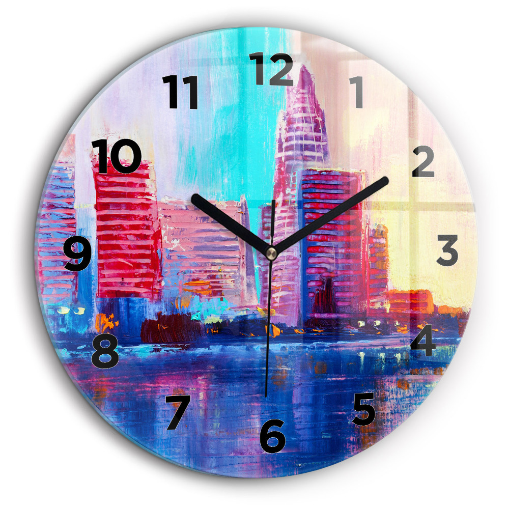 Abstrait de gratte-ciel Horloge ronde murale 60 cm