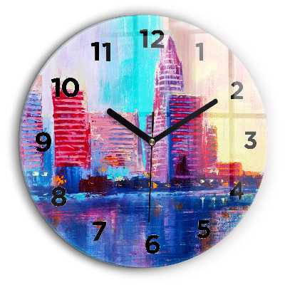 Abstrait de gratte-ciel Horloge ronde murale 60 cm