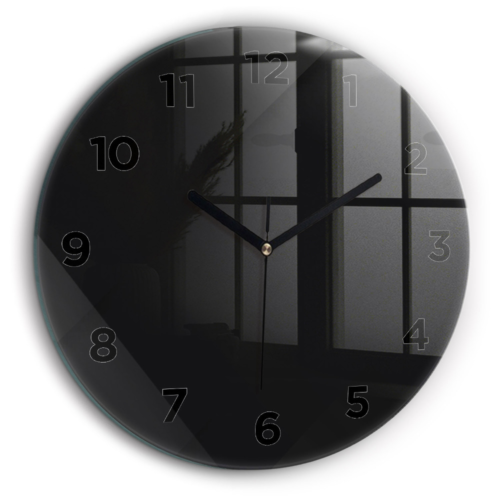 Motif de mur sombre Horloge ronde en verre 60 cm