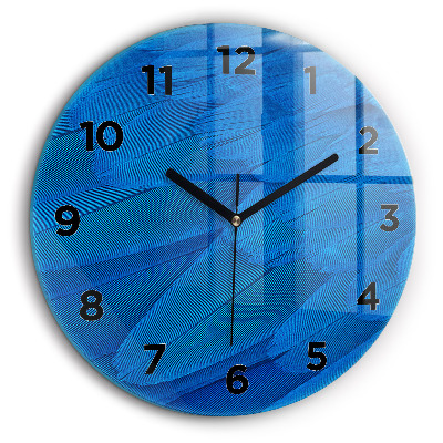 Plume d'oiseau Horloge ronde en verre 60 cm