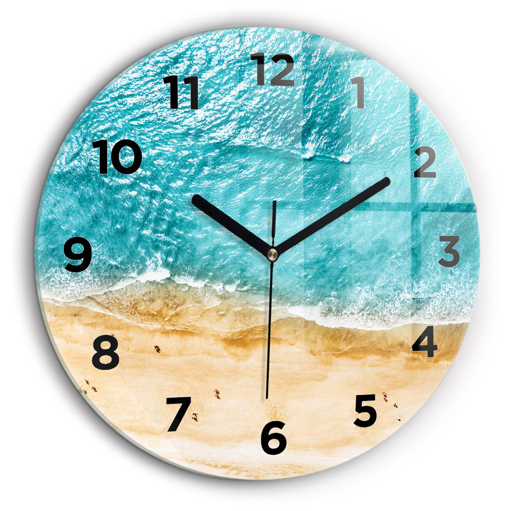 Personnes sur la plage Pendule murale ronde 60 cm