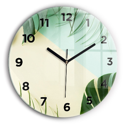 Feuilles de monstera Horloge ronde 60 cm