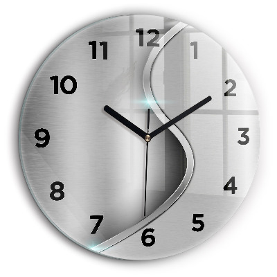 Abstraction en métal gris Horloge ronde murale 60 cm