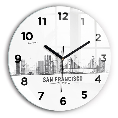 Ligne d'horizon de San Francisco Horloge ronde 60 cm
