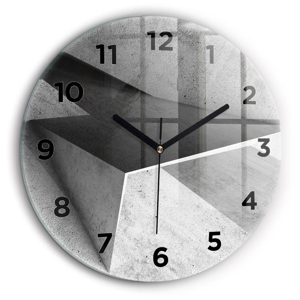 Triangles abstraits Horloge ronde en verre 60 cm