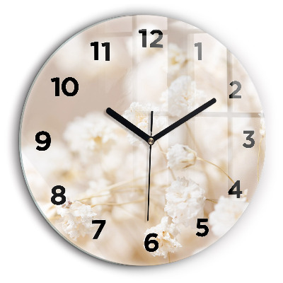 Petites fleurs blanches Horloge ronde 60 cm