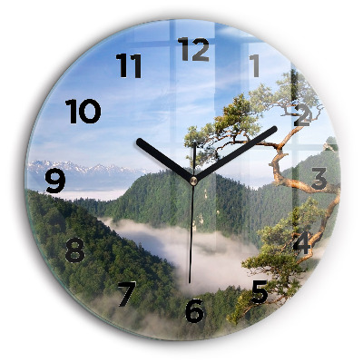 Pic Sokolica dans les montagnes Pieniny Horloge ronde murale 60 cm