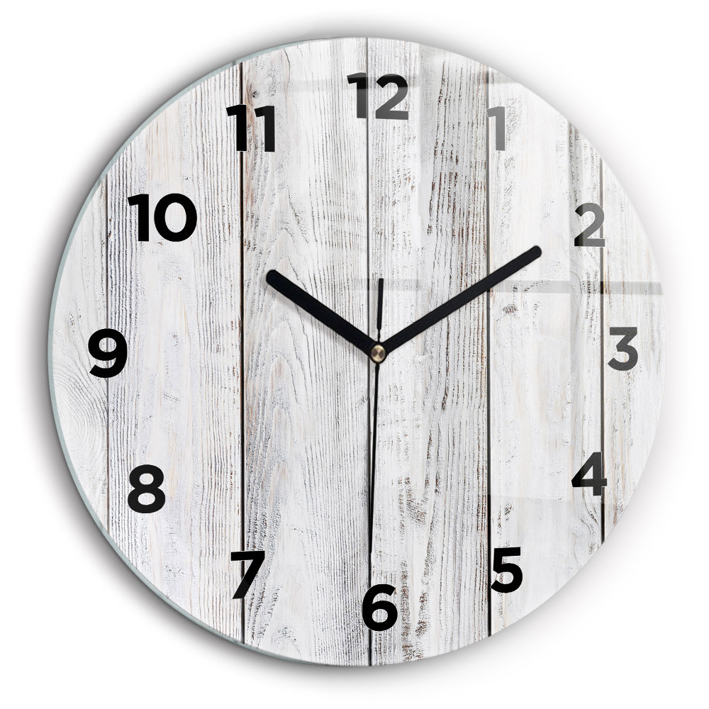 Planches peintes Horloge ronde en verre 60 cm