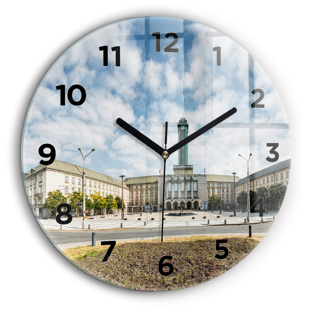 Panorama d'Ostrava Horloge ronde murale 60 cm