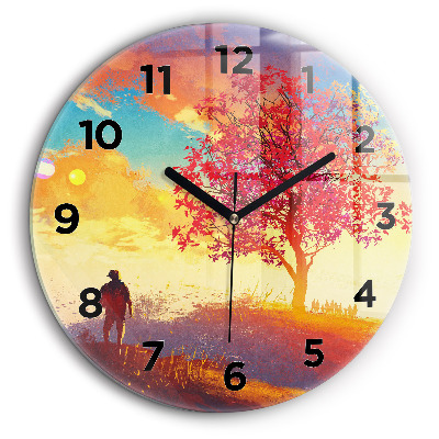 Paysage d'automne Horloge ronde 60 cm