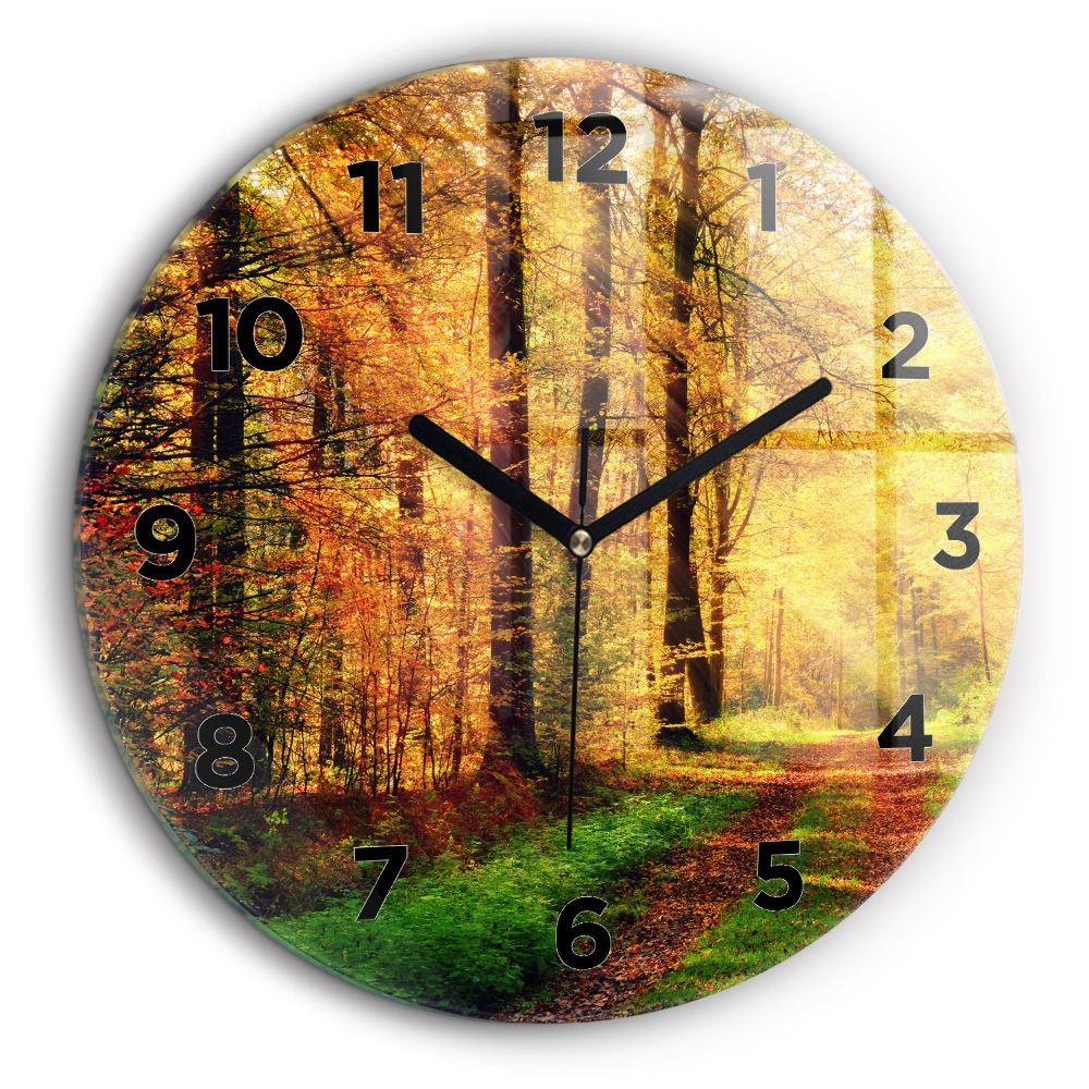 Paysage forestier d'automne Horloge ronde murale 60 cm