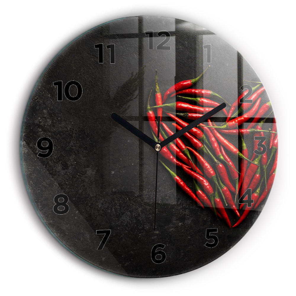 Cœur en menthe poivrée Horloge ronde en verre 60 cm