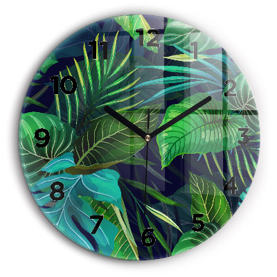 Feuilles exotiques Horloge ronde 60 cm