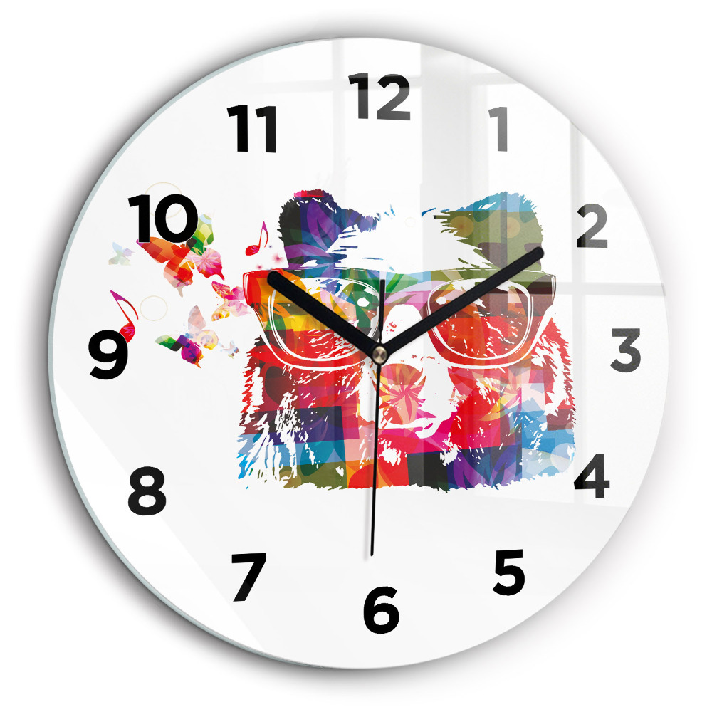 Tête d'ours Horloge ronde murale 60 cm