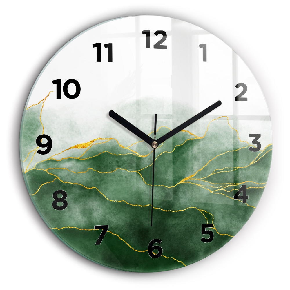 Feuilles abstraites Horloge ronde 60 cm