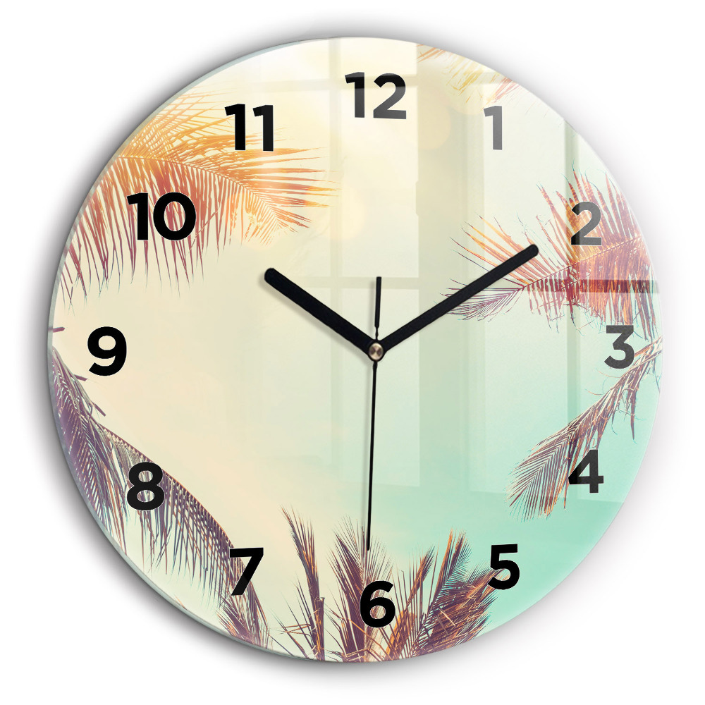Palmiers tropicaux Horloge ronde murale 60 cm