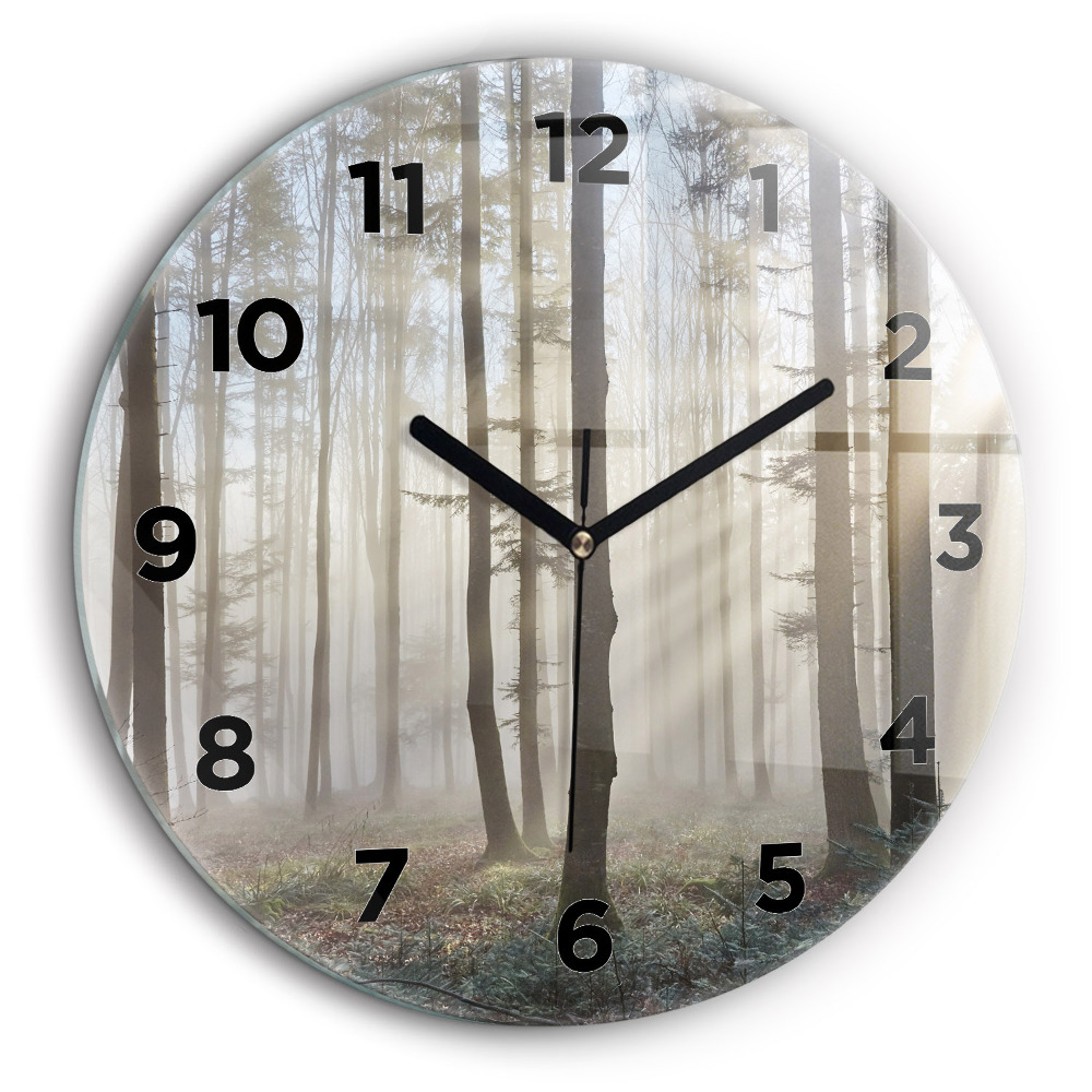 Forêt dans la brume Horloge ronde 60 cm