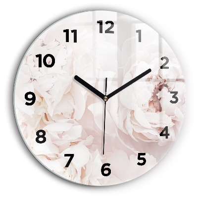 Fleurs de pivoine Pendule murale ronde 60 cm