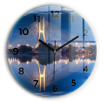 Pont Rędziński Wroclaw Horloge ronde en verre 60 cm