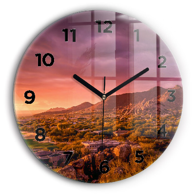 Coucher de soleil à North Scottsdale Horloge ronde murale 60 cm