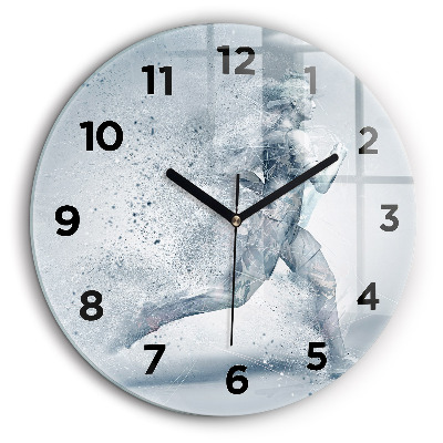 Homme courant Horloge ronde en verre 60 cm
