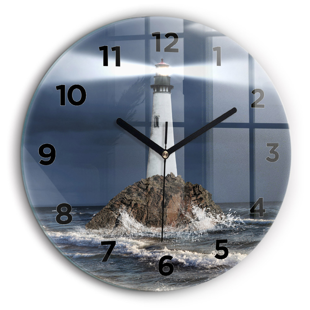 Phare Horloge ronde en verre 60 cm