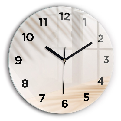 Crème abstraite Horloge ronde 60 cm