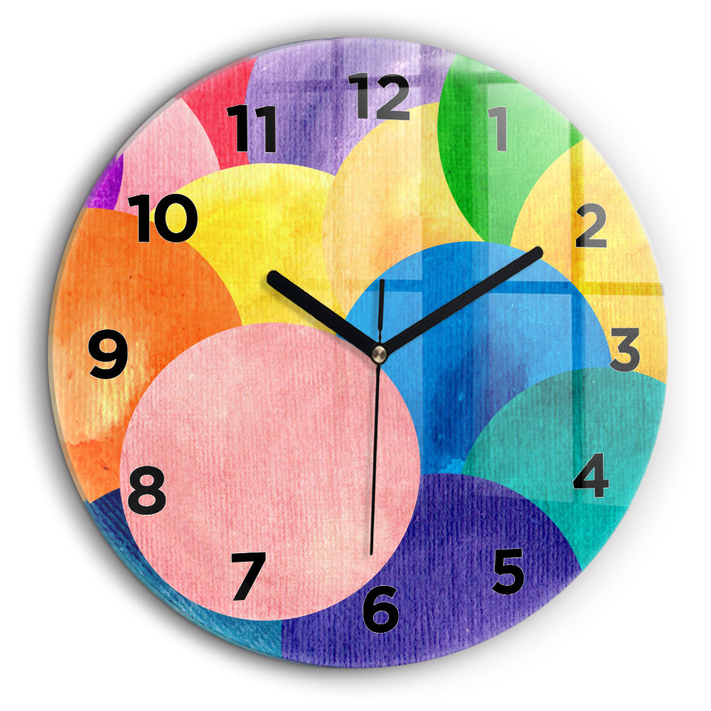 Cercles abstraits Horloge ronde murale 60 cm