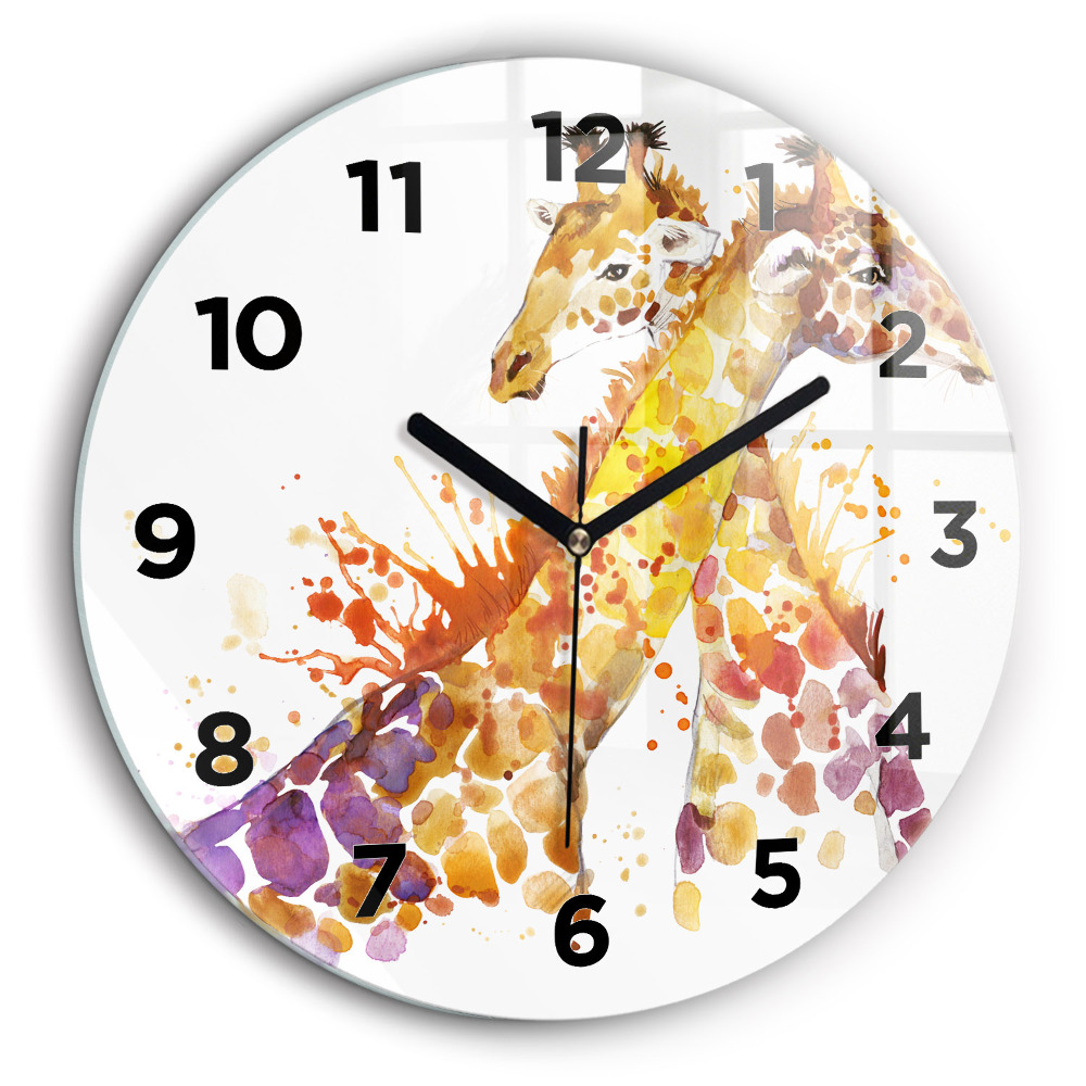 Girafe - aquarelle Pendule murale ronde 60 cm