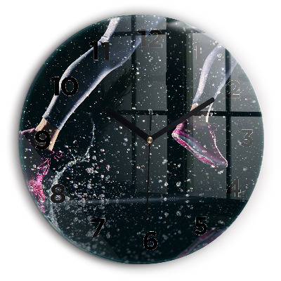 Mode de vie sain - course à pied Pendule murale ronde 60 cm