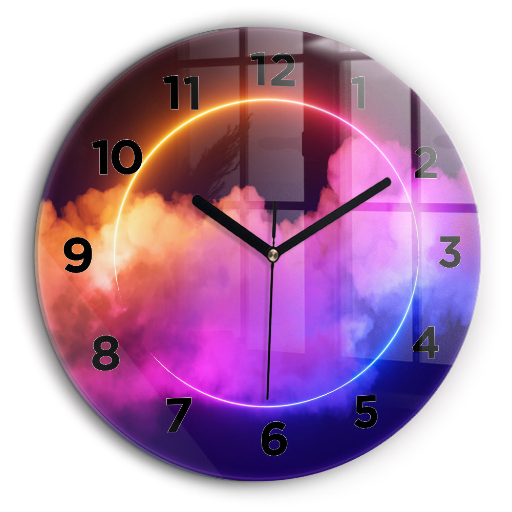 Fumée abstraite en 3D Horloge ronde murale 60 cm