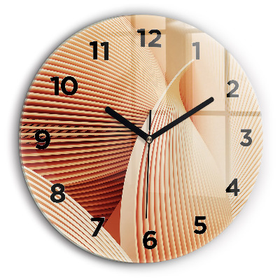 Motif abstrait de vagues Horloge ronde en verre 60 cm