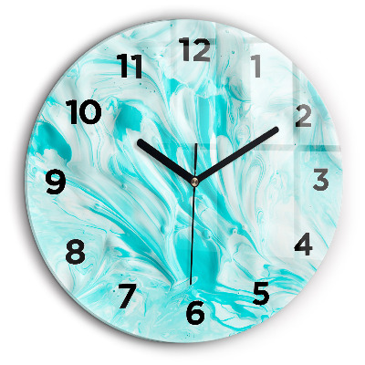Abstraction bleue Horloge ronde 60 cm