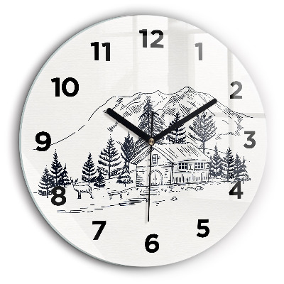 Ville en dessin animé Pendule murale ronde 60 cm